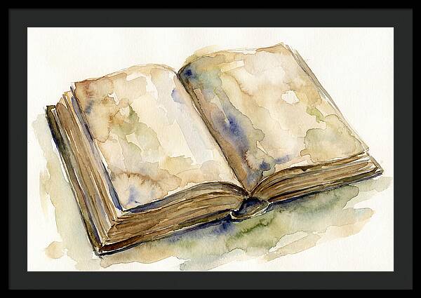 Open Book In Watercolor