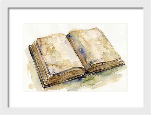 Open Book In Watercolor