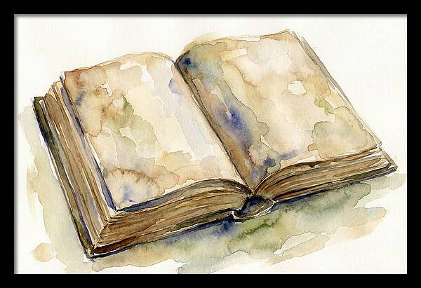 Open Book In Watercolor