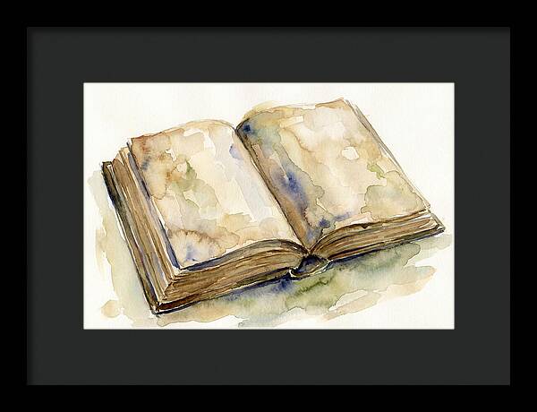 Open Book In Watercolor
