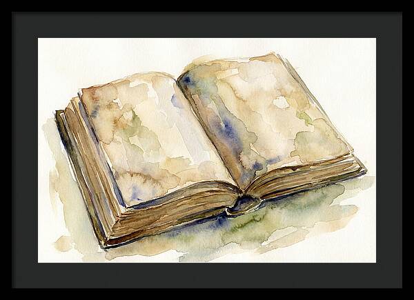 Open Book In Watercolor