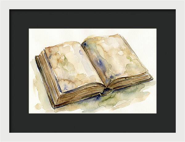 Open Book In Watercolor