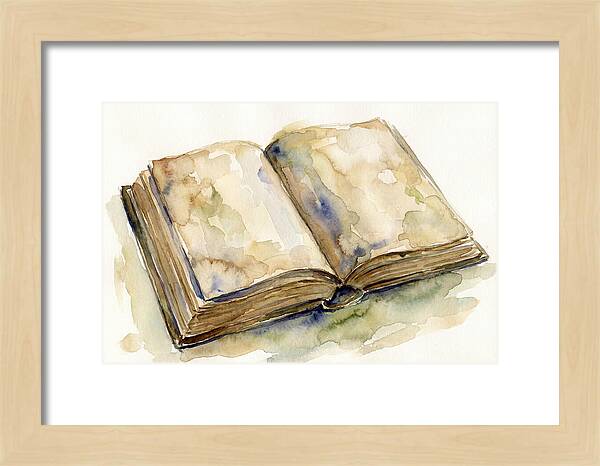 Open Book In Watercolor