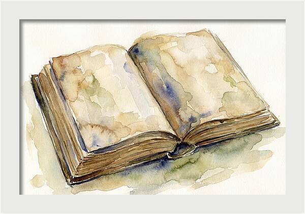 Open Book In Watercolor
