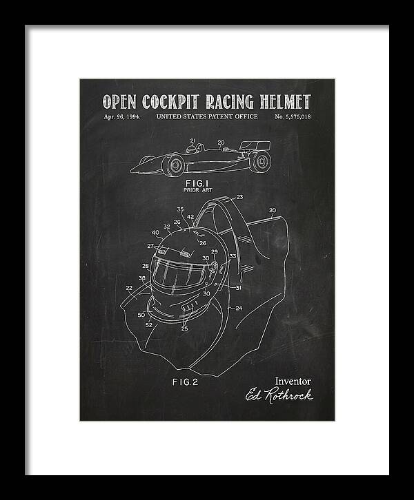 Open Cockpit Racing Helmet Chalkboard Patent Us5575018a