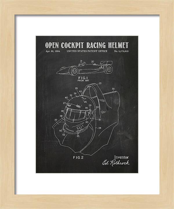 Open Cockpit Racing Helmet Chalkboard Patent Us5575018a