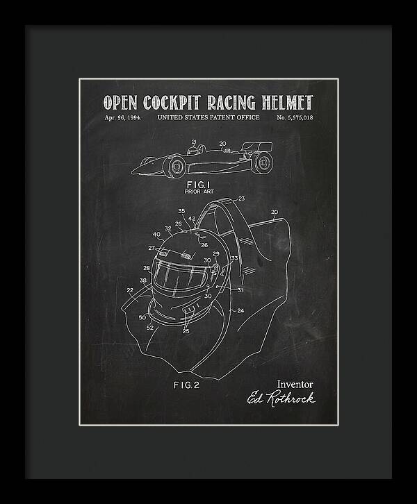 Open Cockpit Racing Helmet Chalkboard Patent Us5575018a