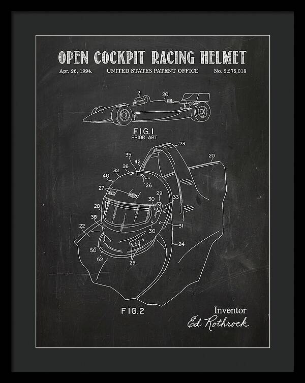 Open Cockpit Racing Helmet Chalkboard Patent Us5575018a