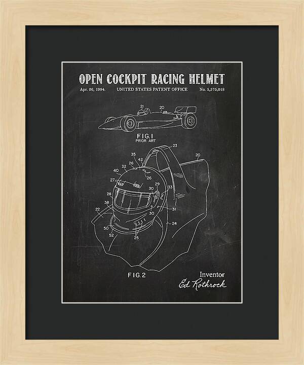 Open Cockpit Racing Helmet Chalkboard Patent Us5575018a