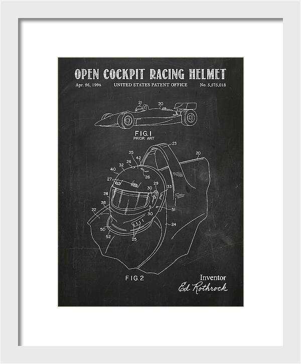 Open Cockpit Racing Helmet Chalkboard Patent Us5575018a