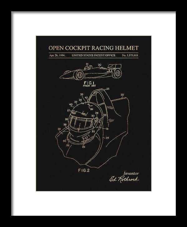 Open Cockpit Racing Helmet Gold Patent Us5575018a