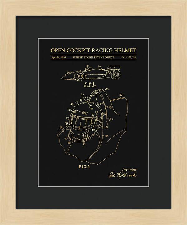 Open Cockpit Racing Helmet Gold Patent Us5575018a