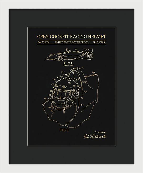 Open Cockpit Racing Helmet Gold Patent Us5575018a