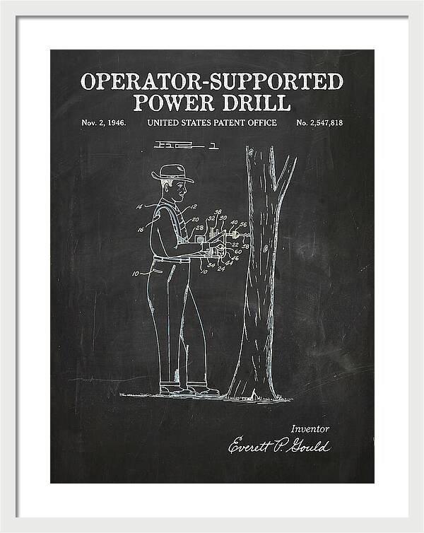 Operator Supported Power Drill Chalkboard Patent Us2547818a