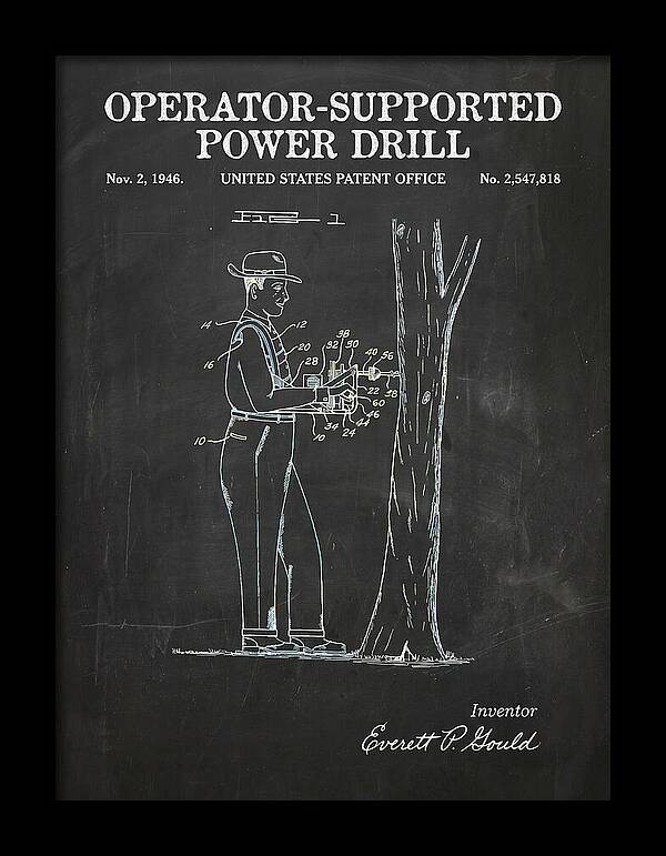 Operator Supported Power Drill Chalkboard Patent Us2547818a