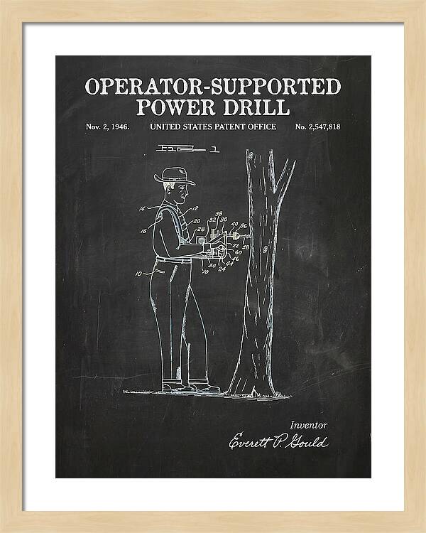 Operator Supported Power Drill Chalkboard Patent Us2547818a