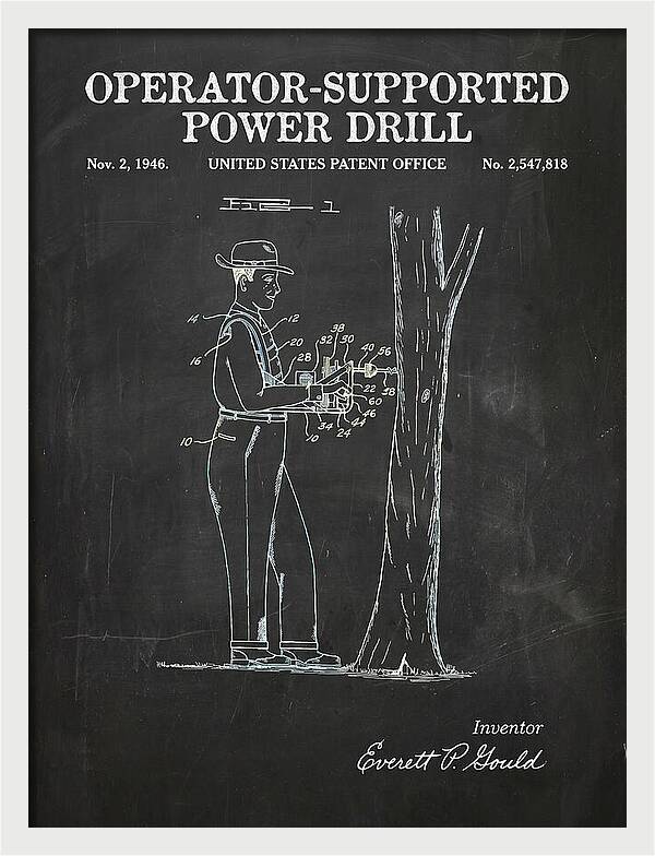 Operator Supported Power Drill Chalkboard Patent Us2547818a