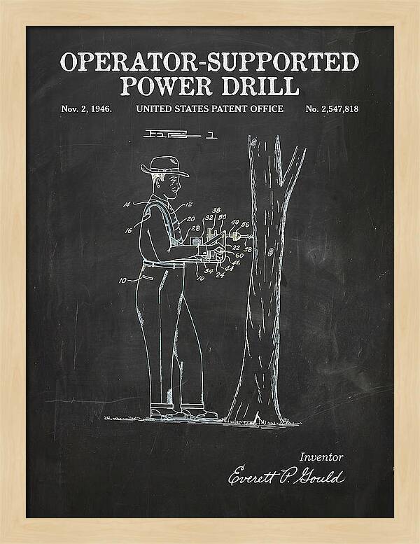 Operator Supported Power Drill Chalkboard Patent Us2547818a