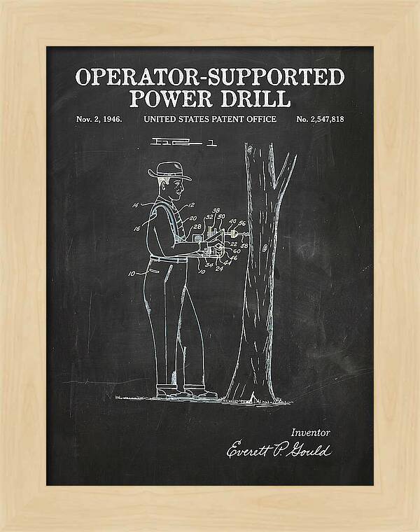 Operator Supported Power Drill Chalkboard Patent Us2547818a