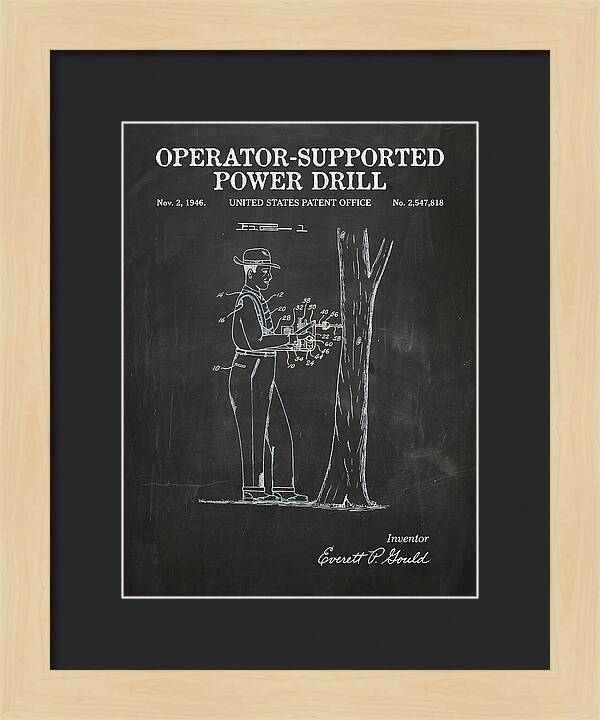 Operator Supported Power Drill Chalkboard Patent Us2547818a
