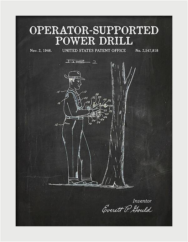 Operator Supported Power Drill Chalkboard Patent Us2547818a