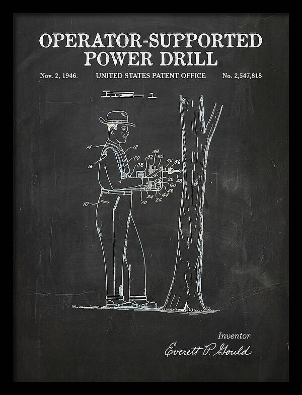 Operator Supported Power Drill Chalkboard Patent Us2547818a