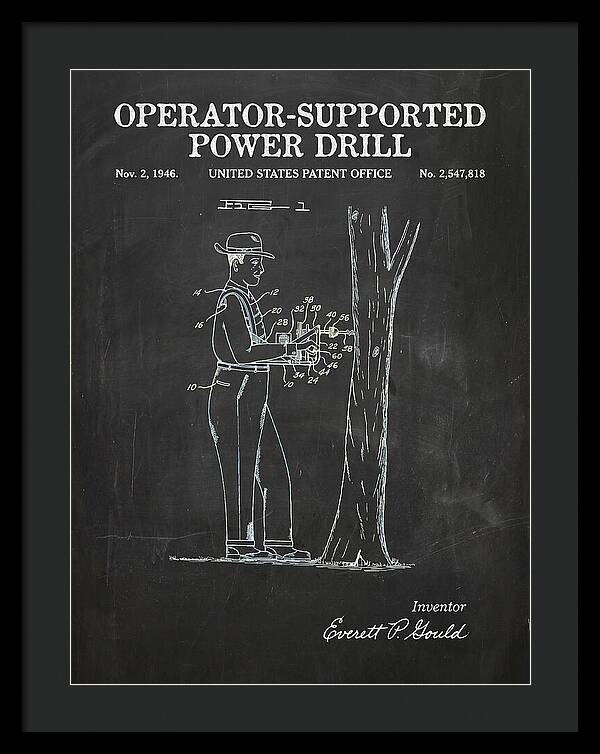 Operator Supported Power Drill Chalkboard Patent Us2547818a