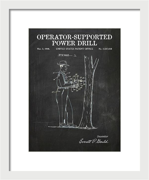 Operator Supported Power Drill Chalkboard Patent Us2547818a