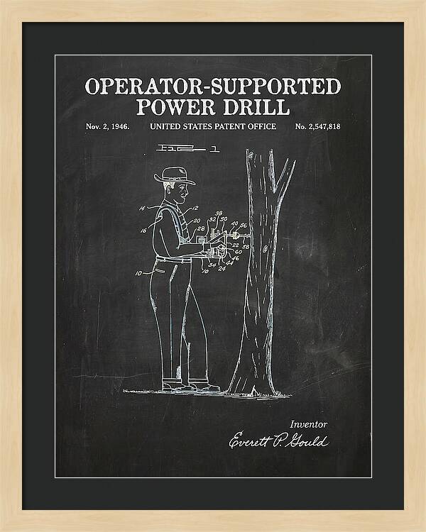 Operator Supported Power Drill Chalkboard Patent Us2547818a