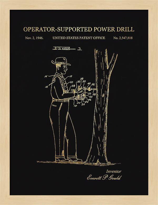 Operator Supported Power Drill Gold Patent Us2547818a