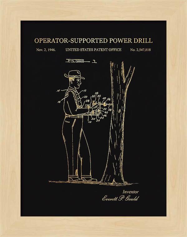 Operator Supported Power Drill Gold Patent Us2547818a