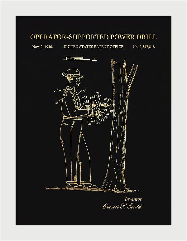 Operator Supported Power Drill Gold Patent Us2547818a