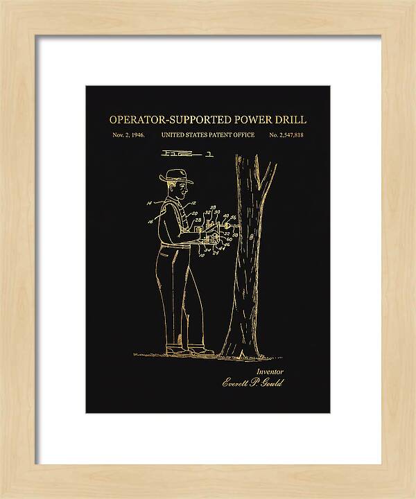 Operator Supported Power Drill Gold Patent Us2547818a