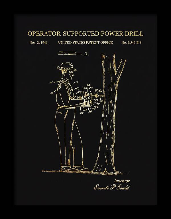 Operator Supported Power Drill Gold Patent Us2547818a
