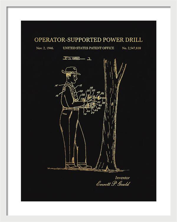 Operator Supported Power Drill Gold Patent Us2547818a