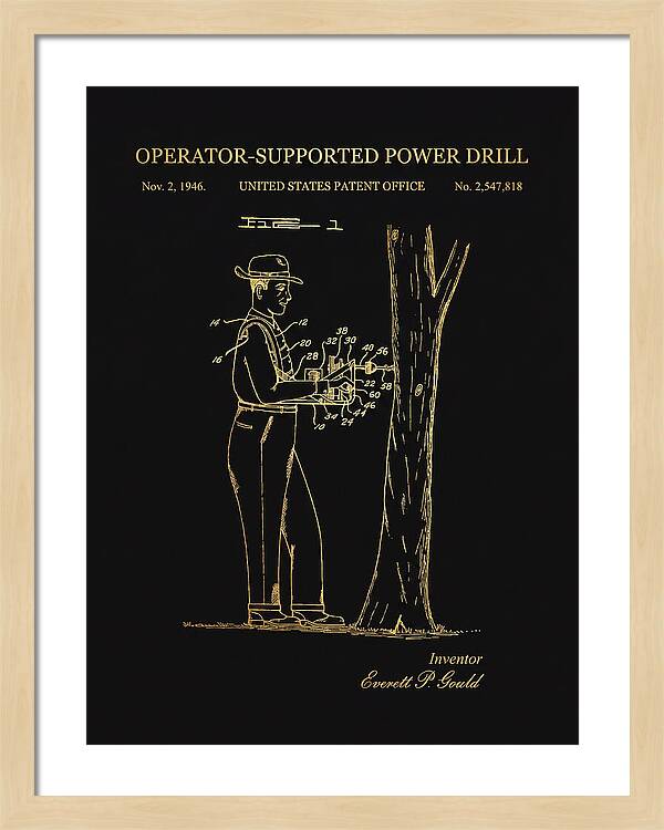 Operator Supported Power Drill Gold Patent Us2547818a