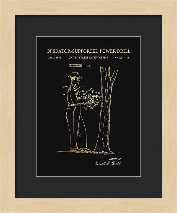 Operator Supported Power Drill Gold Patent Us2547818a