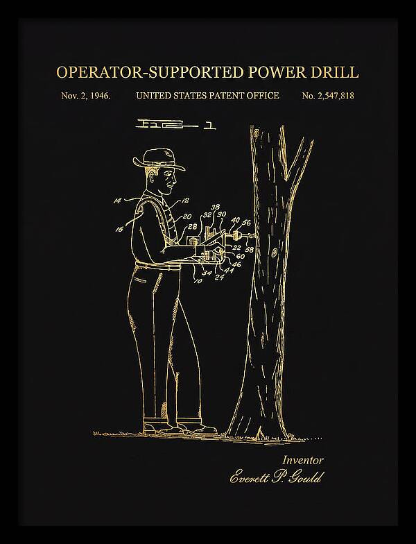 Operator Supported Power Drill Gold Patent Us2547818a