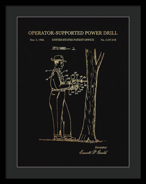 Operator Supported Power Drill Gold Patent Us2547818a