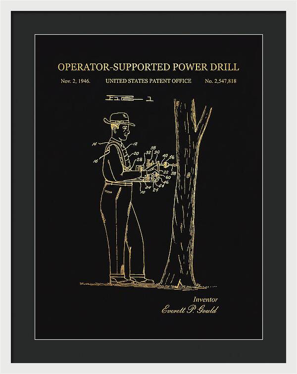 Operator Supported Power Drill Gold Patent Us2547818a
