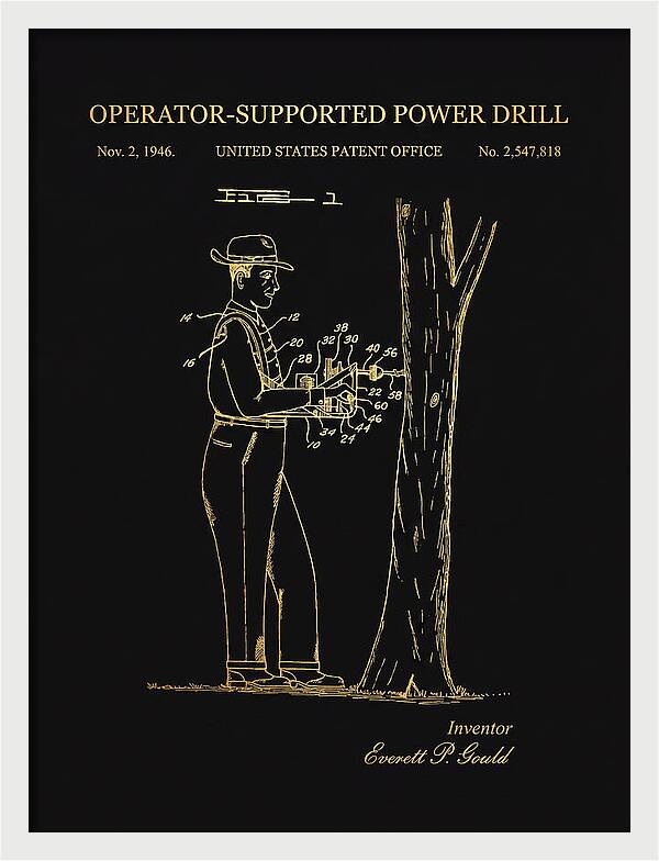Operator Supported Power Drill Gold Patent Us2547818a