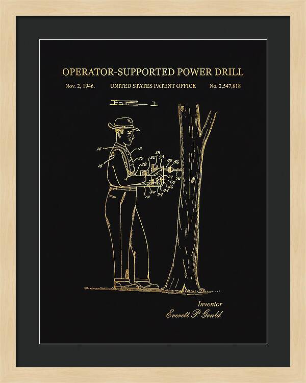 Operator Supported Power Drill Gold Patent Us2547818a