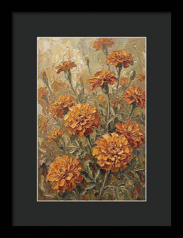 Orange Marigolds Basking In Sun