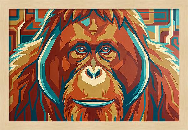 Orangutan Amidst Colorful Splendor