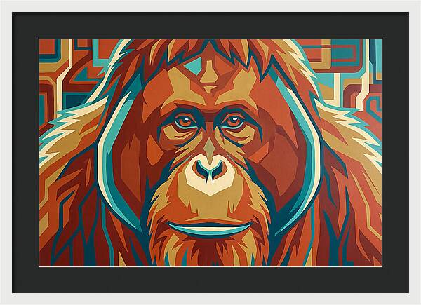 Orangutan Amidst Colorful Splendor