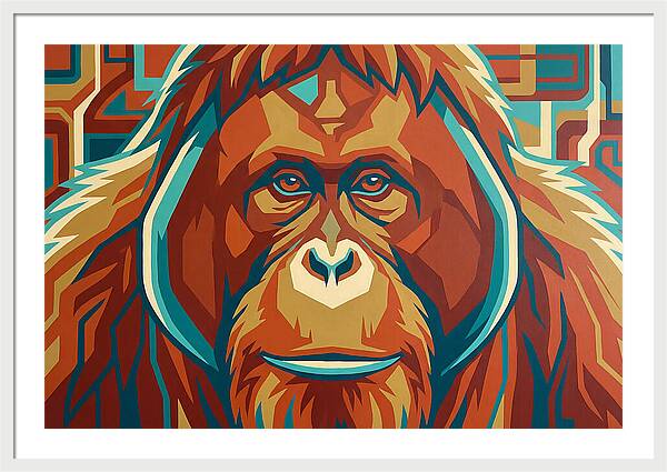 Orangutan Amidst Colorful Splendor