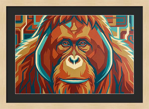 Orangutan Amidst Colorful Splendor