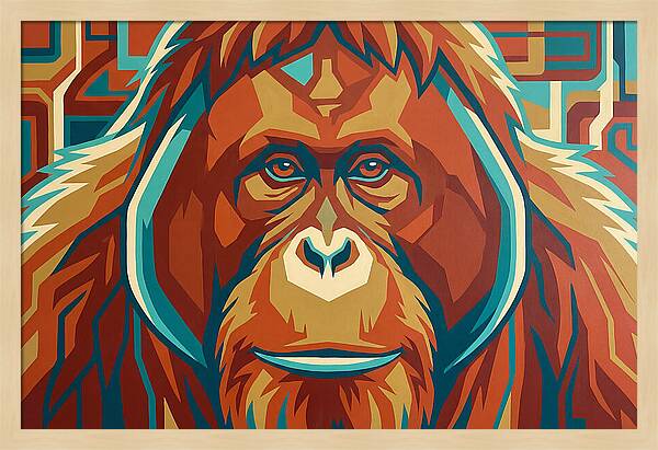 Orangutan Amidst Colorful Splendor