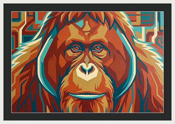 Orangutan Amidst Colorful Splendor