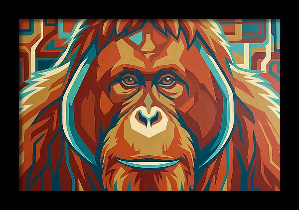 Orangutan Amidst Colorful Splendor